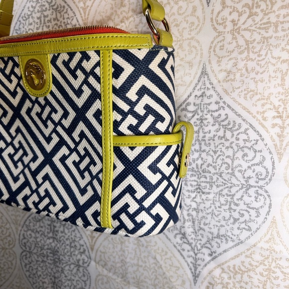 Spartina 449 Haig Point Simple Zip bag. Made of Linen and Leather EUC - Picture 5 of 14